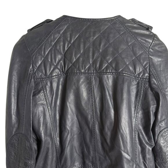 Isabel Marant Atoile Kady Quilted Leather Midnight Blue Moto Biker Jacket Size 4 - Picture 13 of 16
